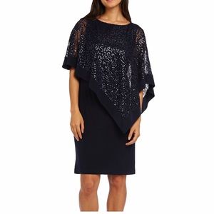 R & M Richards Navy Sequin Dress MOB MOG